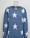 Autumn Winter Pullover Office Elegant round Neck plus Size Five Pointed Star Knit tagram Mesh Red Sweater Boucle
