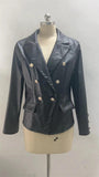 New Long Sleeve Double Breasted Fashionable Faux Leather Jacket