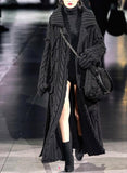 Long Cardigan Sweater Twist Knitted Women Clothing