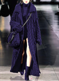 Long Cardigan Sweater Twist Knitted Women Clothing