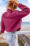 Autumn Winter Women Clothing Casual Long Sleeve Coat Polo Collar Solid Color Loose Zip Short Jacket