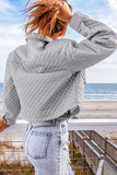 Autumn Winter Women Clothing Casual Long Sleeve Coat Polo Collar Solid Color Loose Zip Short Jacket