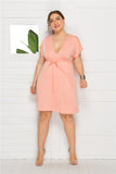 Plus Size Sexy Solid Color Sleeveless Deep V Plunge neck Elastic Waist Dress Women Dressing Gown