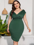 New Plus Size Women Dress A Straight Shoulder Bag And Buttocks Waistband Closure Slimming Sexy Look