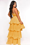 Chiffon Gentle Camisole High Waist Tiered Ruffle Maxi Dress Summer Dress