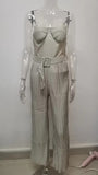 spring/Summer Strap Pleated Sexy Belt Slim Fit Bodysuit