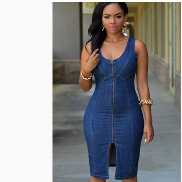 Women Denim Dress Denim Women Wear Slim Fit Dress