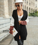Autumn Women Clothing Long Sleeve Color Matching Sweater Coat Women