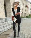 Autumn Women Clothing Long Sleeve Color Matching Sweater Coat Women