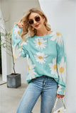Sweater plus Size Sweater Sunflower Floral Sweater