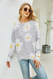 Sweater plus Size Sweater Sunflower Floral Sweater