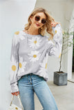 Sweater plus Size Sweater Sunflower Floral Sweater