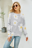 Sweater plus Size Sweater Sunflower Floral Sweater