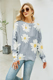 Sweater plus Size Sweater Sunflower Floral Sweater