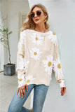 Sweater plus Size Sweater Sunflower Floral Sweater