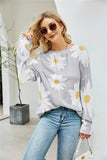 Sweater plus Size Sweater Sunflower Floral Sweater