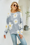 Sweater plus Size Sweater Sunflower Floral Sweater