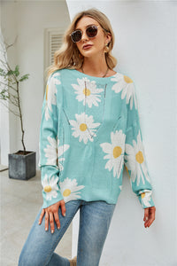 Sweater plus Size Sweater Sunflower Floral Sweater