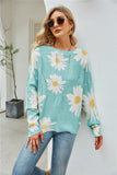 Sweater plus Size Sweater Sunflower Floral Sweater