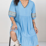 Plus Size Women Clothing Dress V neck Dress