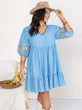 Plus Size Women Clothing Dress V neck Dress