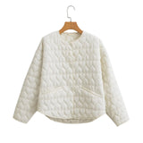 Women Autumn Heart-Shaped Seam Cotton Coat Jacket