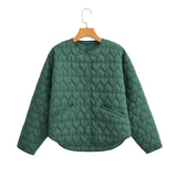 Women Autumn Heart-Shaped Seam Cotton Coat Jacket