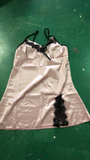 Women Pajamas with Spring Summer Deep V Plunge Sexy Nightdress Strap Satin Backless Cute Lace Pajamas