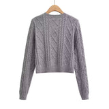 Korean Bow Design Solid Color Soft Glutinous Small Fresh Sweater O Neck Short Slim Fit Sweet Sweater Women