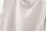 Winter Women's Clothing Casual Slim Vest Split Skirt Set