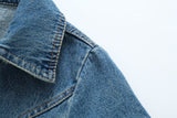 Retro Hong Kong Casual Mid Length Younger Denim Dress Women Summer