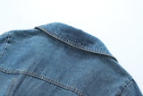 Retro Hong Kong Casual Mid Length Younger Denim Dress Women Summer