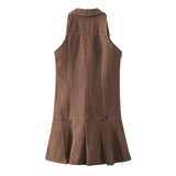 Summer Women Clothes Sexy Pleated Denim Dress