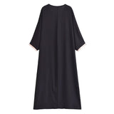 Black Embroidery plus Size Dress Popular Summer Long Sleeve Batwing Shirt