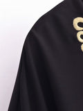 Black Embroidery plus Size Dress Popular Summer Long Sleeve Batwing Shirt