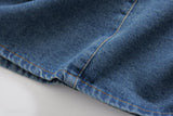 Retro Halter Backless Long Denim Dress Chic