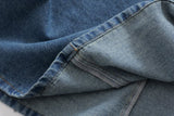 Retro Halter Backless Long Denim Dress Chic