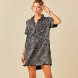 Spring Summer Denim Dress Washed Short Sleeve Thin A line Women Clothing