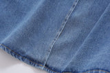 Retro Halter Backless Long Denim Dress