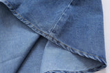 Retro Halter Backless Long Denim Dress