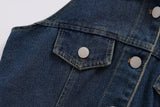Women Clothing Polo Collar Sleeveless Shirt Loose Casual Denim Dress