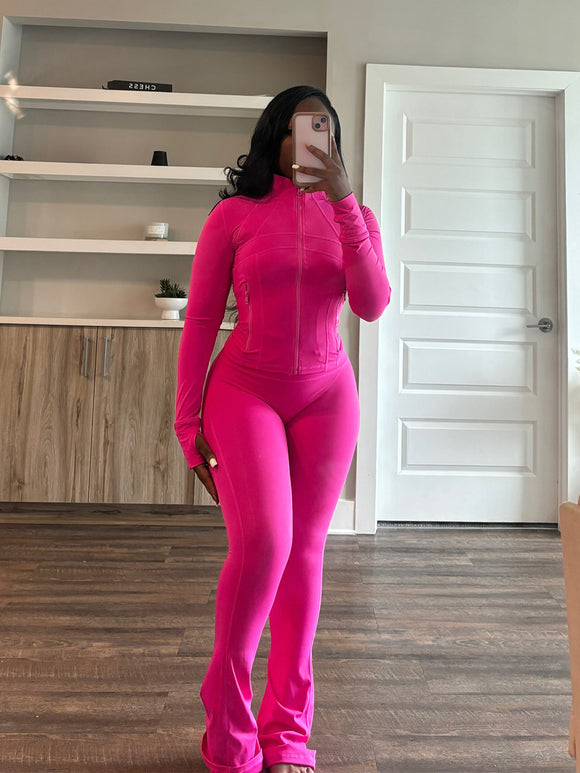 Sports Casual Women Wear Supply Sexy Tight Long Sleeve Micro Horn Two Piece Set