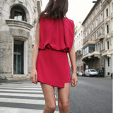 Spring Women Street Sleeveless Short Pleated Jumpsuit
