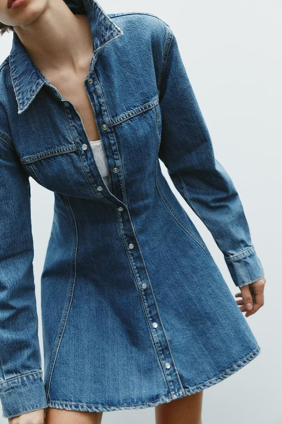 Spring Women Street Denim Mini Dress
