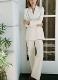 Women Clothing at Long Double Breasted Blazer Trousers Set