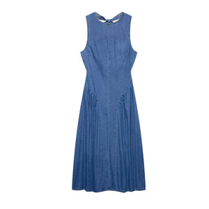 Summer Women Clothing Sexy Lacing High Waist Denim Dress Women