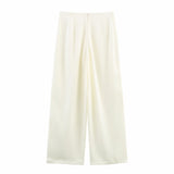 Draping Effect Tube Top Loose Small Top Loose High Waist Slimming Wide Leg Pants Sets