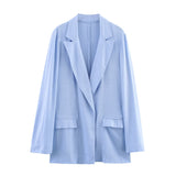 Summer Women Clothing Fashionable Pleated Blazer Trousers Sets