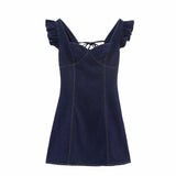 Summer Women Clothing Wash Denim Flying Sleeves Design Vest