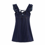 Summer Women Clothing Wash Denim Flying Sleeves Design Vest